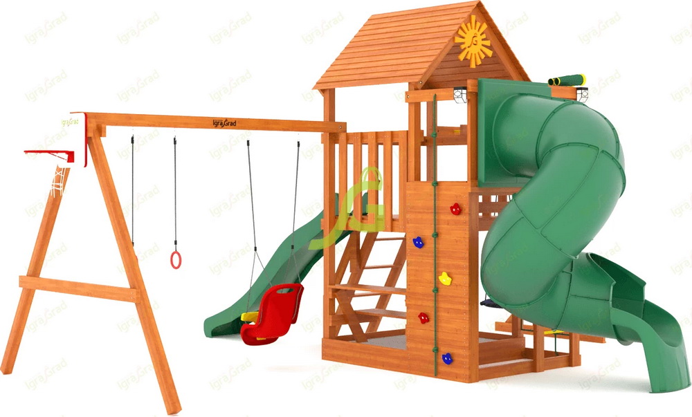Детская площадка IgraGrad Крафт Pro 4 с трубой мод.2