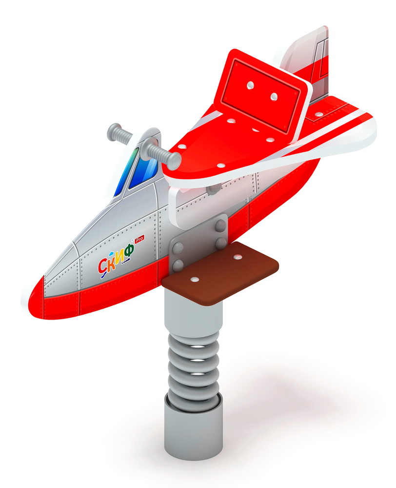 САМОЛЕТИК (красный) качалка на пружине ИО 22.03.02-03