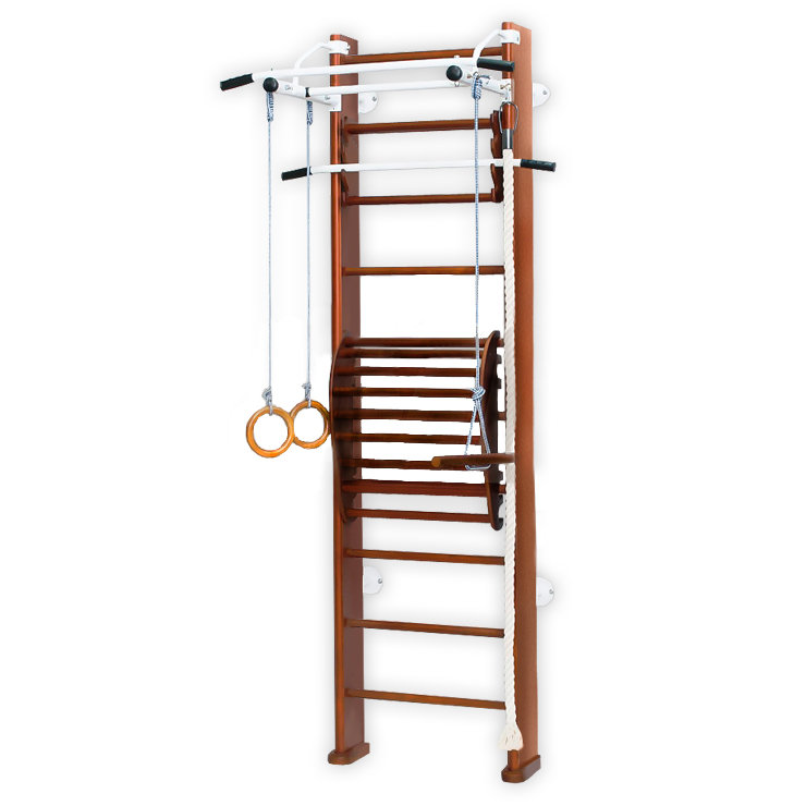 Спортивный комплекс детский Карусель 2Д.03.03 к стене + тренажер для осанки №2 Орех