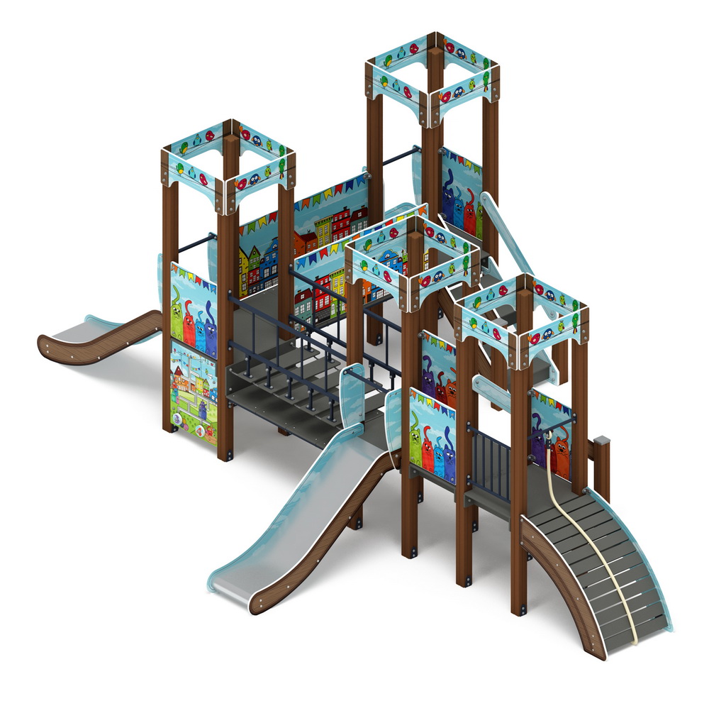 КОРОЛЕВСТВО (коты) детский игровой комплекс ДИК 1.15.04-11 (H=900)