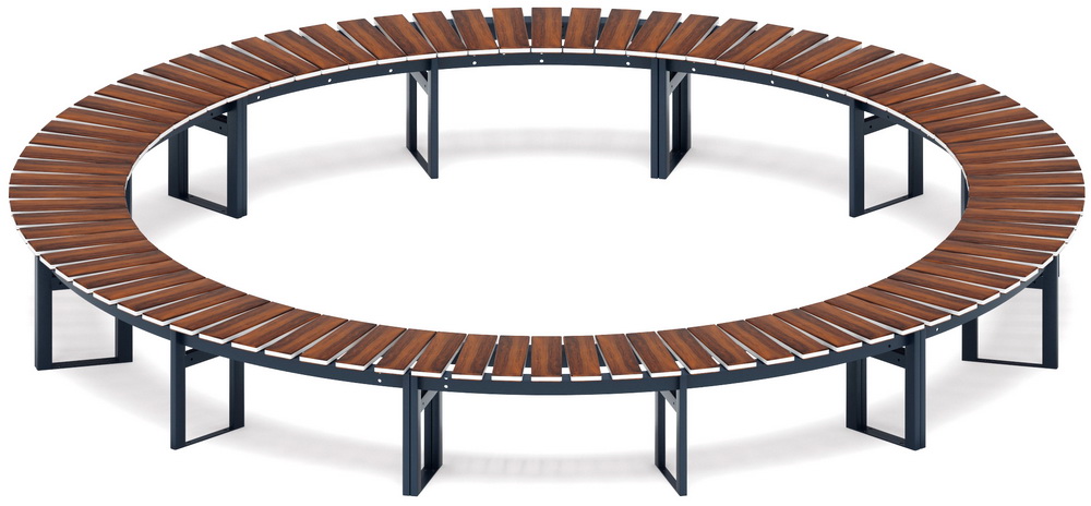 Модульная скамья радиальная (темный дуб) МФ 42.01.26