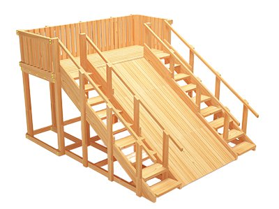 Зимняя горка ЗИМА WOOD-4 Савушка (скат 3 м)