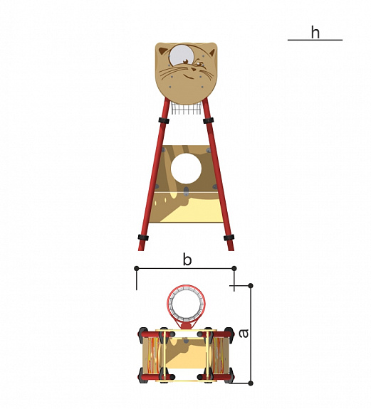 Щит с кольцом для мяча КОТ Romana 057.90.00