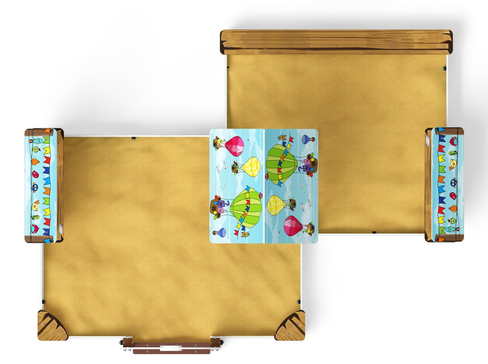 Песочный дворик двойной с навесом большой (Коты) ИО 6.01.03-03