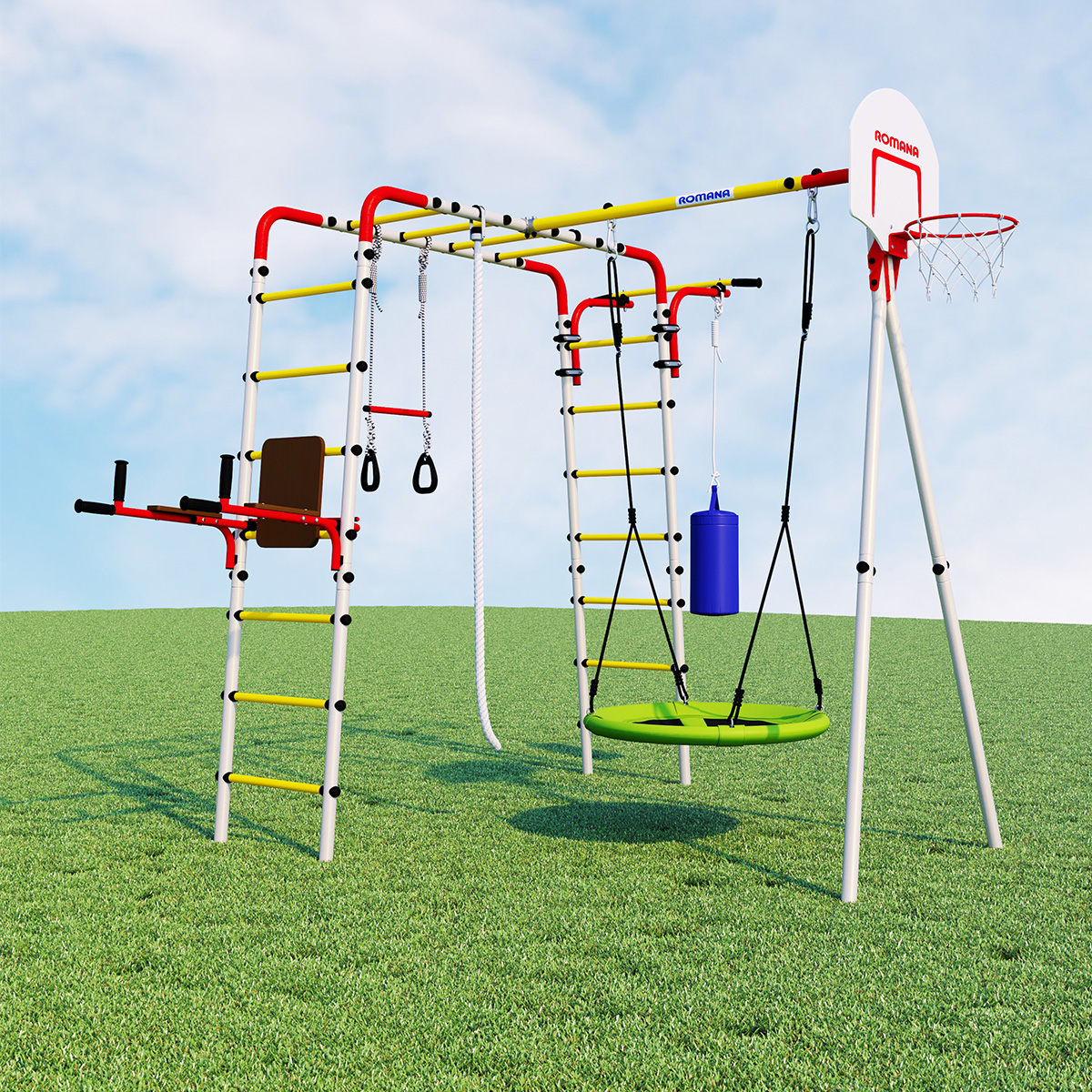 Детский спортивный комплекс для дачи FITNESS Romana 103.20.05 (качели-гнездо)