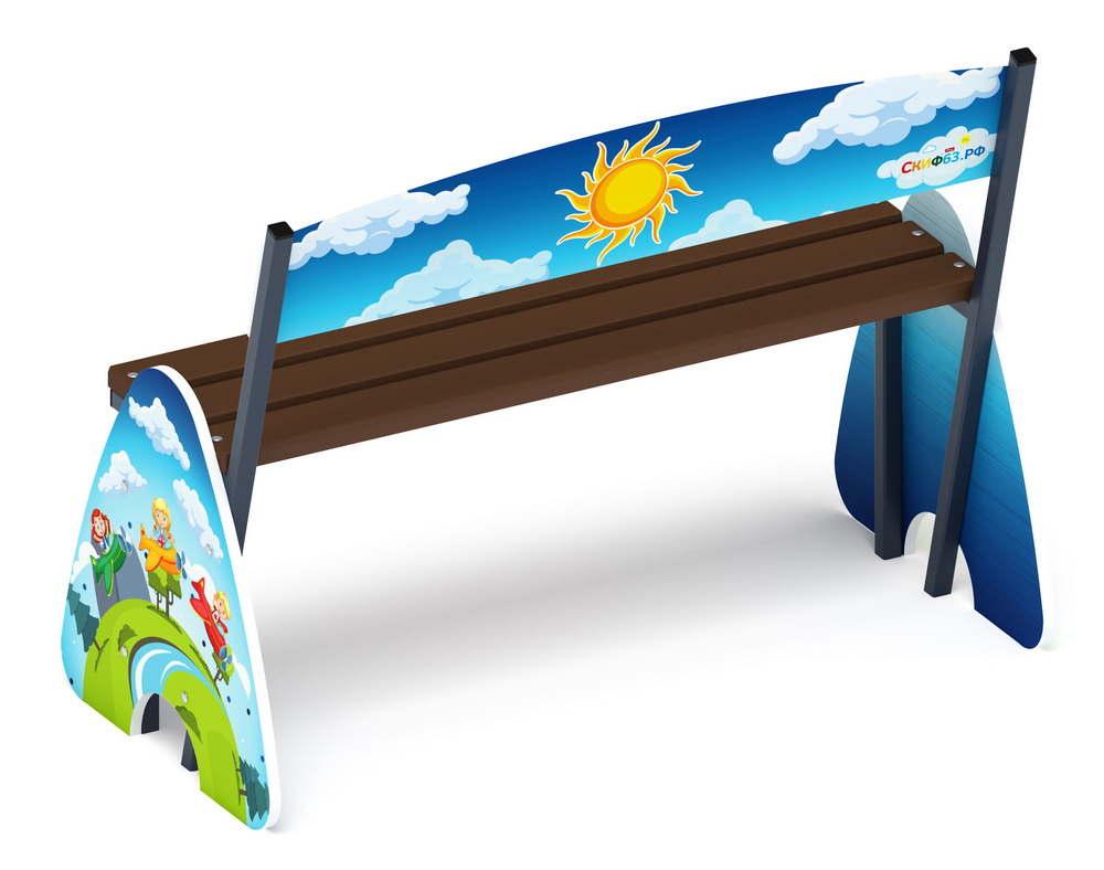 Скамья со спинкой СОЛНЫШКО для детской площадки МФ 41.01.04