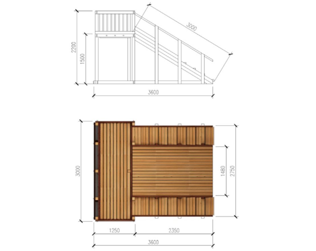 Зимняя горка ЗИМА WOOD-4 Савушка (скат 3 м)
