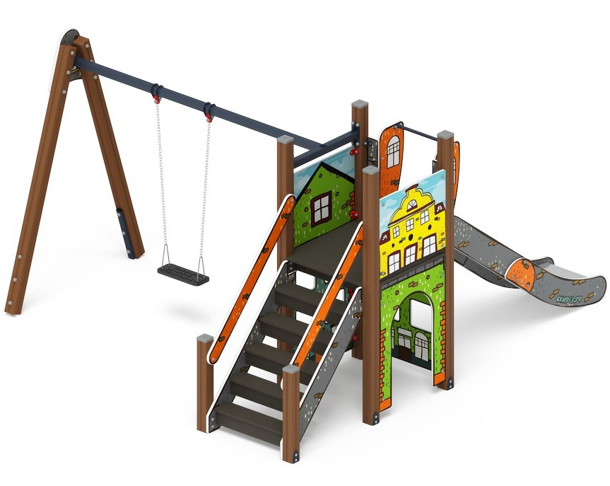 СЧАСТЛИВОЕ ДЕТСТВО (Город) детский игровой комплекс ДИК 2.01.01-01 (Н=1200)