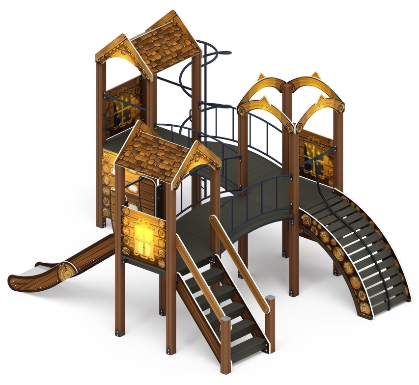 ГОРОДОК (Эко) детский игровой комплекс ДИК 2.01.3.03-02 (Н=1200)