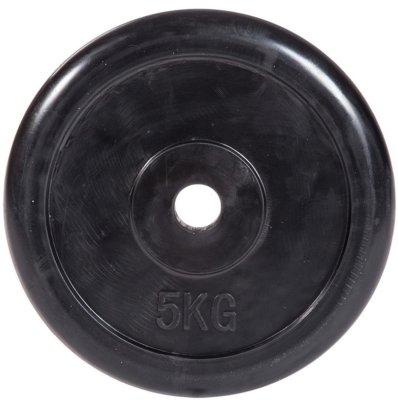 Диск для штанги черный обрезиненный D-26, 5 кг