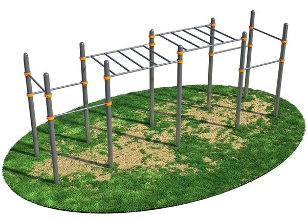 Двухуровневый рукоход с шестью турниками СВС-22