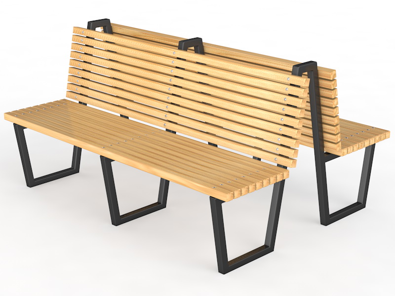 Уличная скамейка со спинкой «Близнецы» (14.6.900)