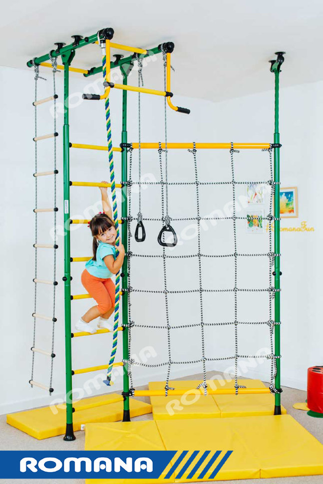 Детский спортивный комплекс ДСКМ "Карусель R3" (ДСКМ-3-8.06.Т.490.01-65) зелёно/жёлтый