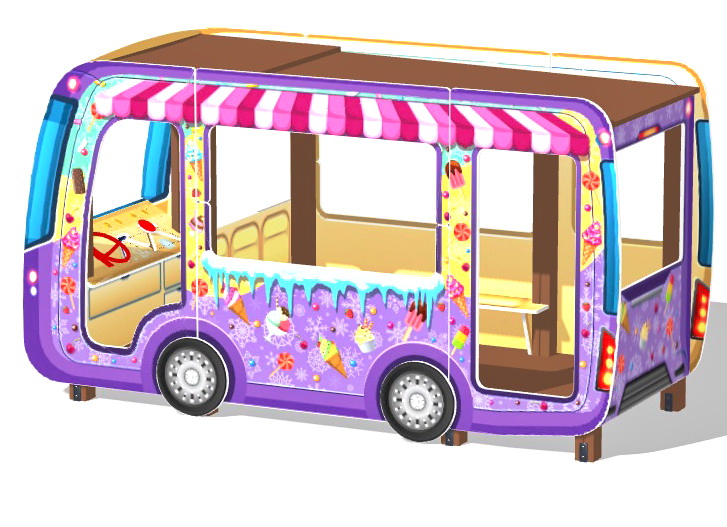 Беседка АВТОБУС-МОРОЖЕНОЕ для детской площадки МФ 10.03.14