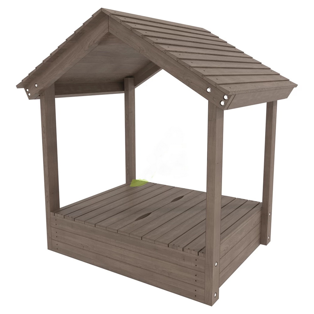 Детская деревянная песочница IgraGrad с крышей и крышкой