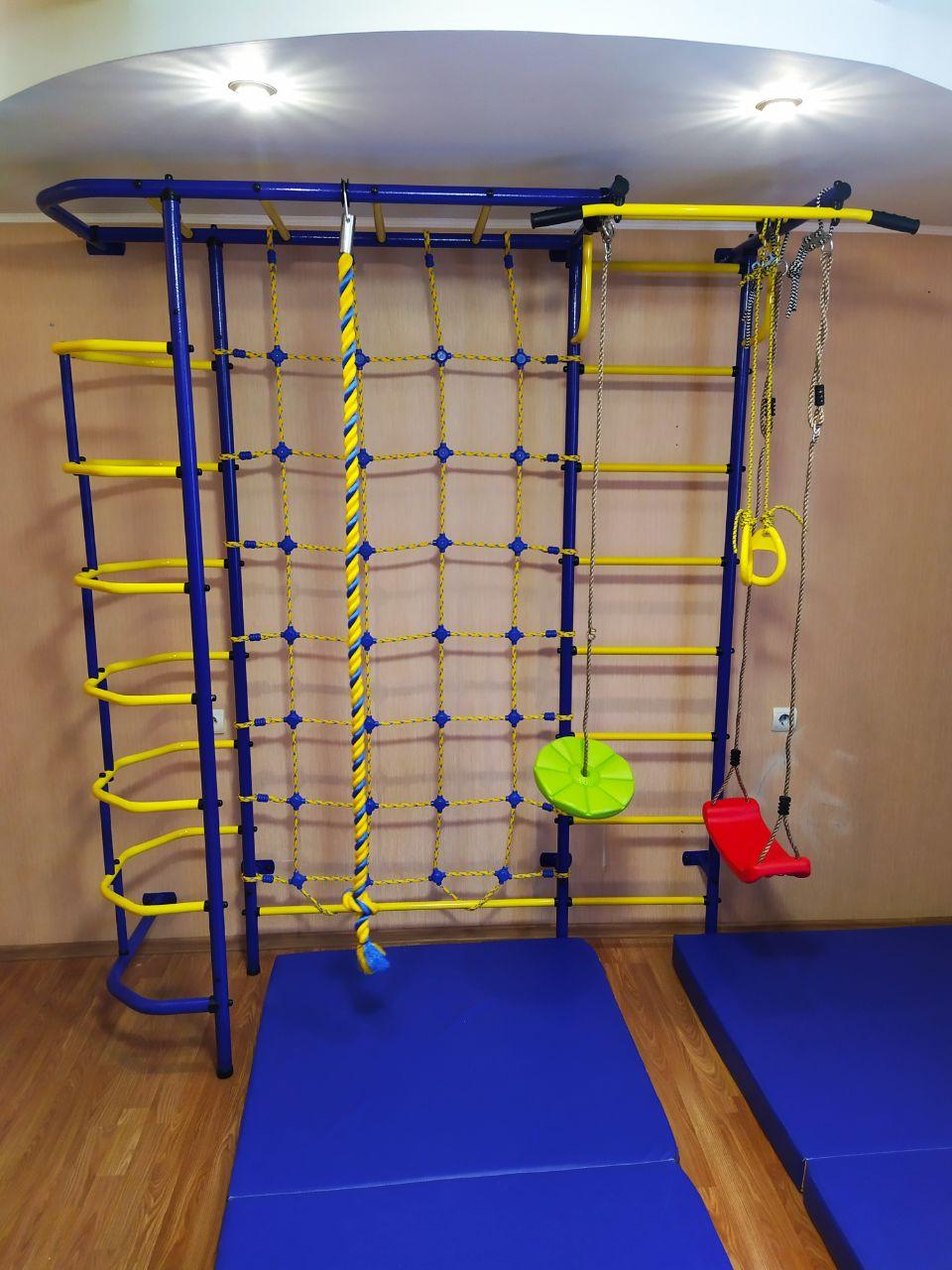 Детская шведская стенка ДСК "Пионер - С5СМ" сине/жёлтый