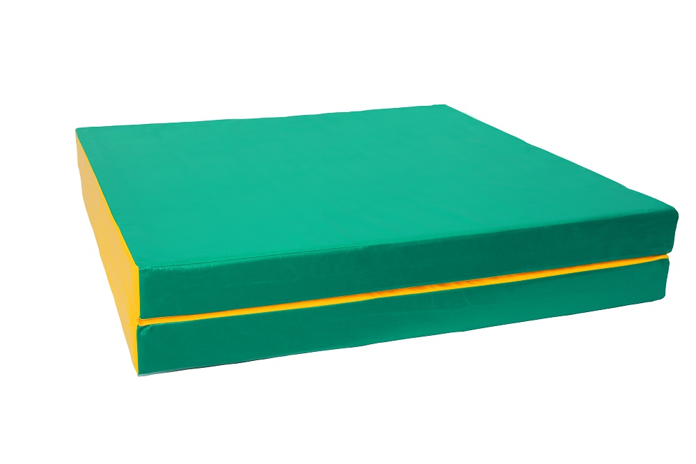 Мат № 8 (100 х 200 х 10) складной 1 сложение зелёно/жёлтый