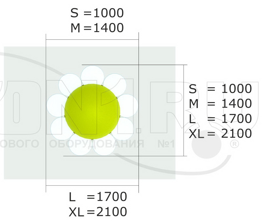 Резиновая 3D-фигура ZION Ромашка (для парков и детских площадок)