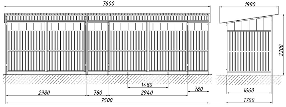 Ограждение мусоросборника ZION 5П (Б051)