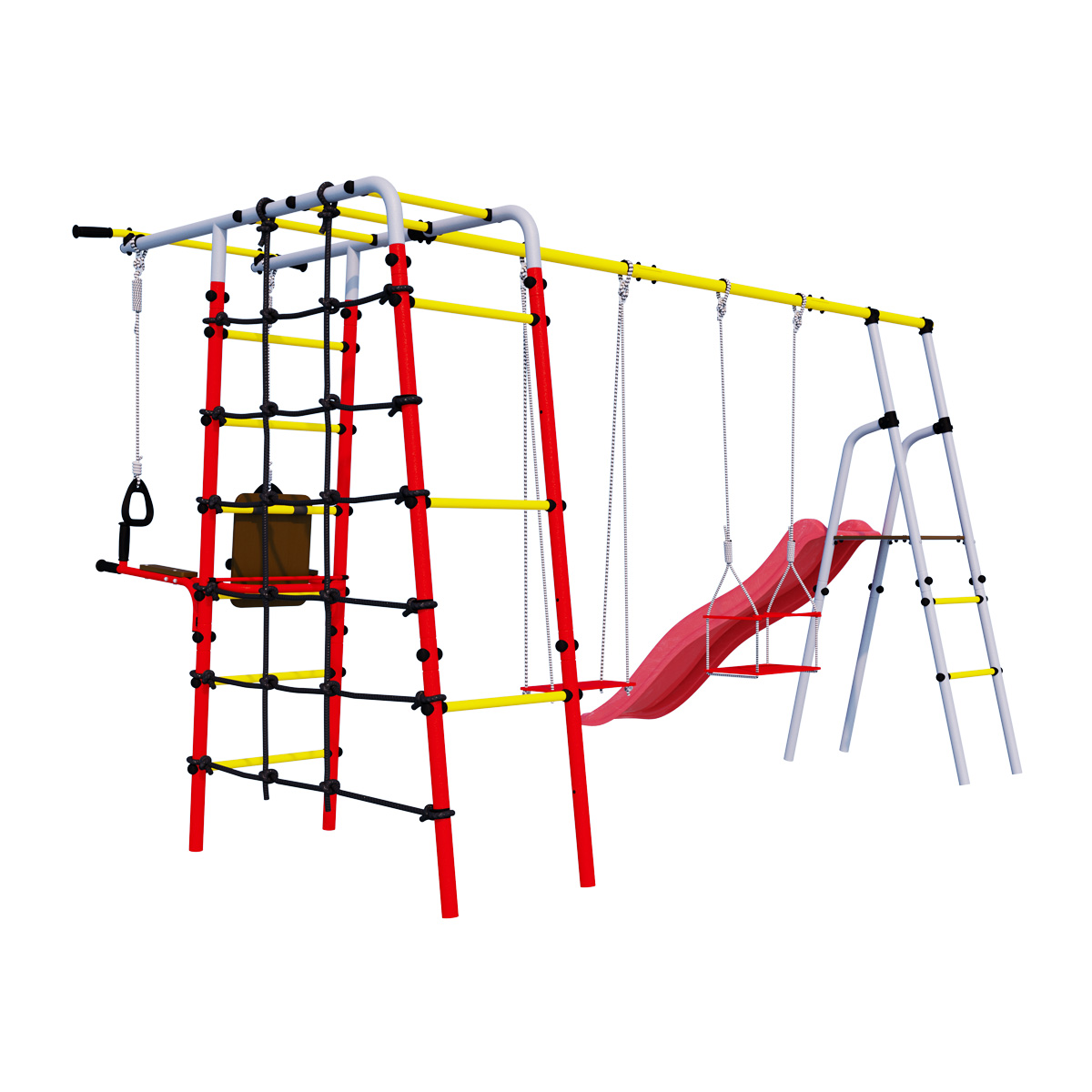 Детский спортивный комплекс для дачи Romana R.103.12.04 + 1.D-26.00 +ДСК-ВО 91.07.11 Богатырь Плюс (фанерные качели)