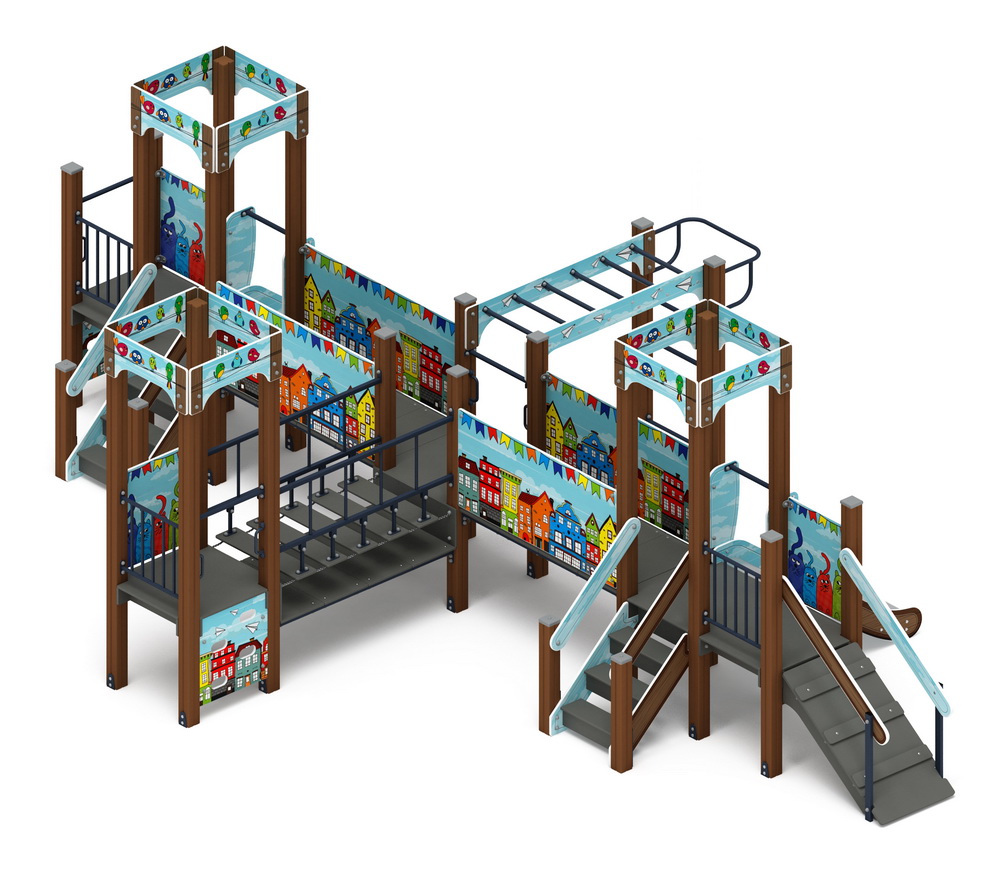 КОРОЛЕВСТВО (коты) детский игровой комплекс ДИК 1.15.05-11 (H=750)