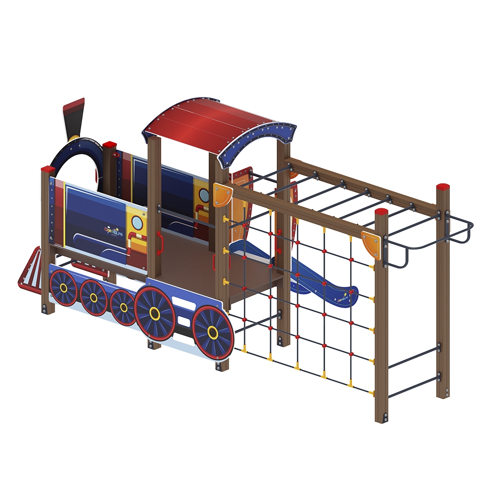 ПАРОВОЗИК (синий) детский игровой комплекс ДИК 1.03.5.04-01 (H=750)