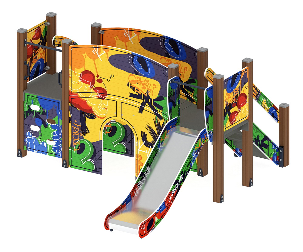 КАРАПУЗ (Граффити) детский игровой комплекс ДИК 1.001.01-03 (Н=900)