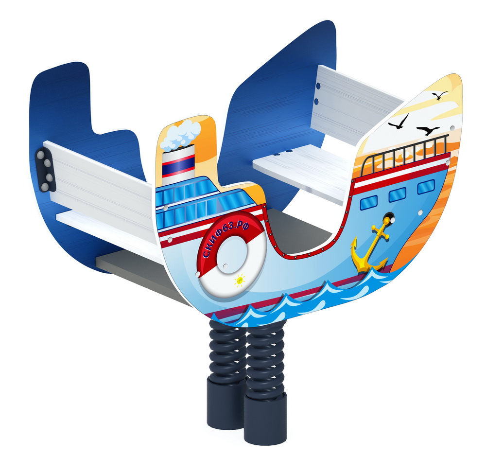 ПАРОХОДИК ДВУХМЕСТНЫЙ качалка на пружине ИО 23.17.01