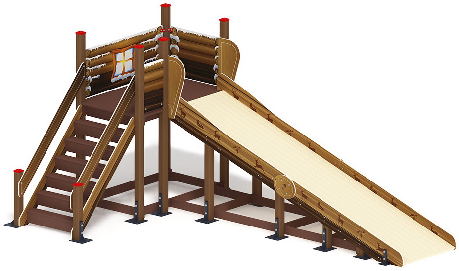 ЗИМА 1 горка (Н=1500) (Коричневый) ИО 49.01.01-13