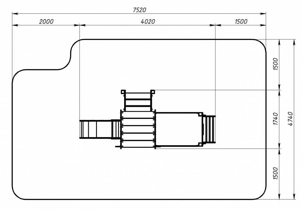 ПАРОВОЗИК (черный) детский игровой комплекс ДИК 1.03.5.01-02 (H=750)