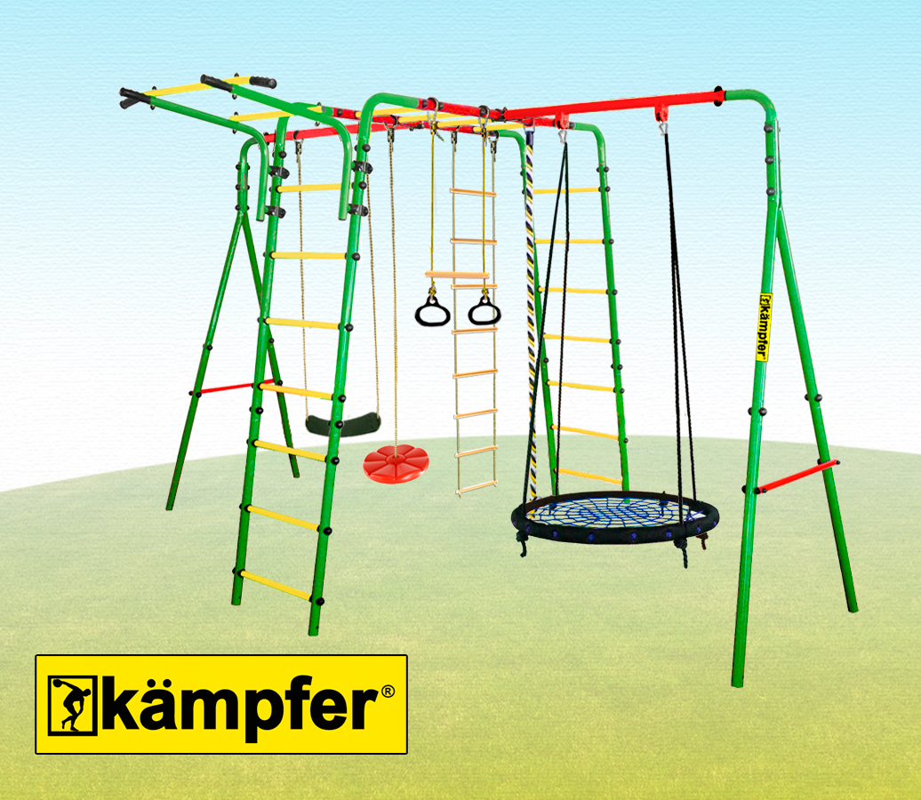 Спортивно-игровой комплекс Kampfer Wunder (Гнездо большое синее (красная лиана))