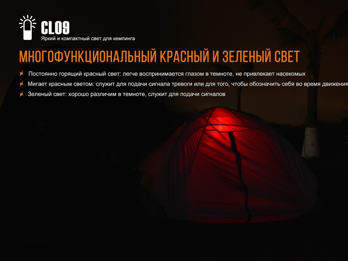 Фонарь Fenix CL09, черный