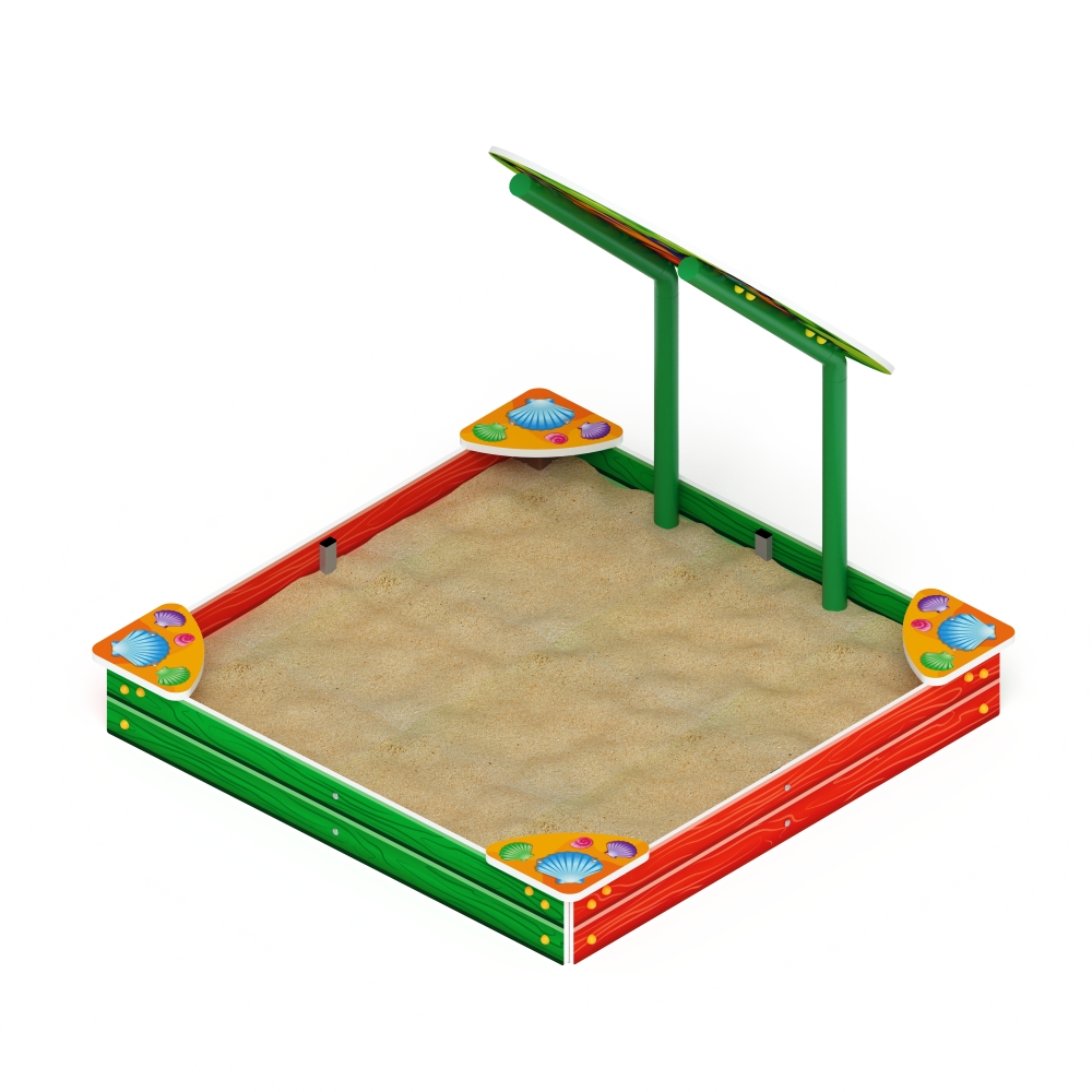 БАБОЧКА песочница средняя с навесом (ракушки) ИО 5.01.09-01