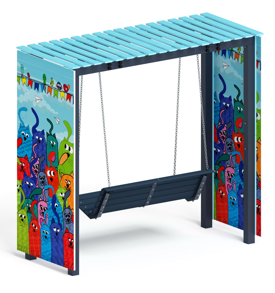 Пергола с качелями (Коты) МФ 78.06.01-07 /без поликарбоната/