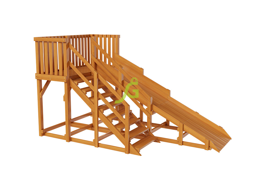 Деревянная зимняя горка Snow Fox, скат 4 метра