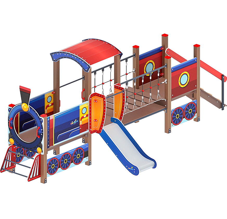 ПАРОВОЗИК (синий) детский игровой комплекс ДИК 1.03.5.02-01 (H=750)