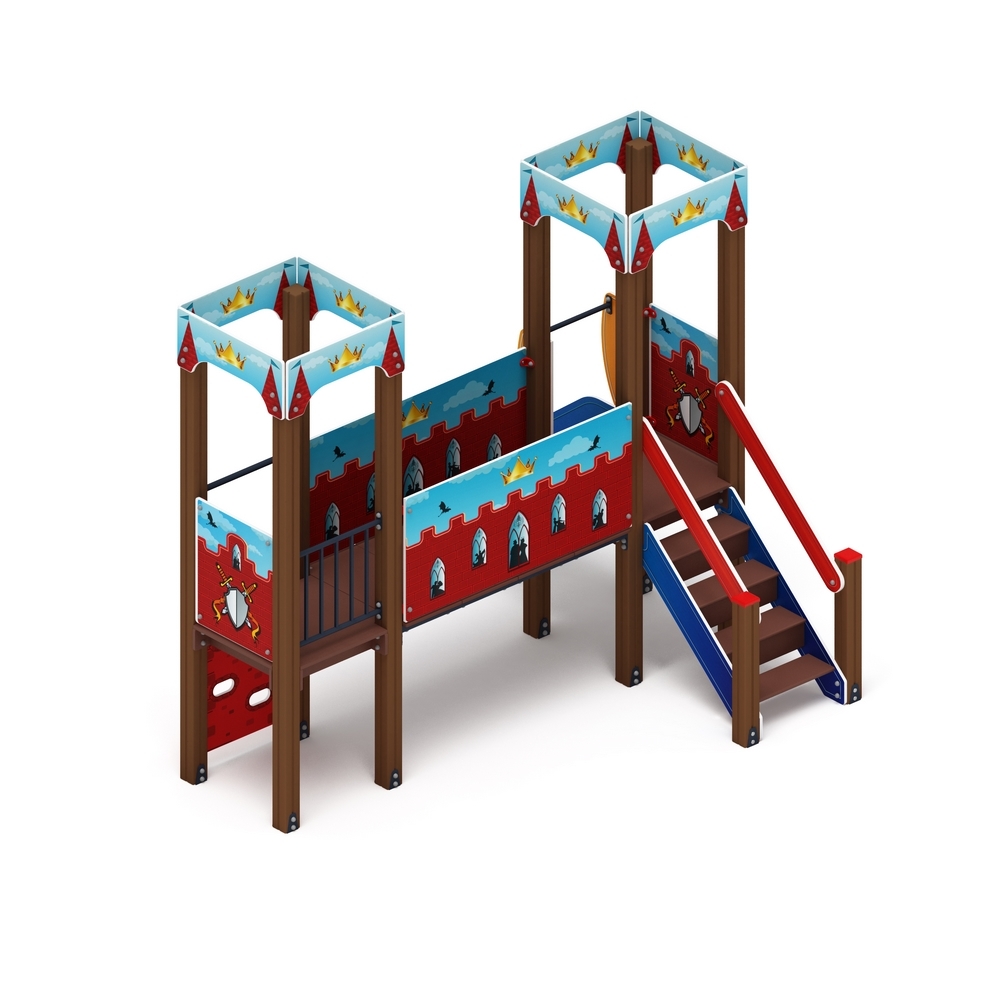 КОРОЛЕВСТВО (красное) детский игровой комплекс ДИК 1.15.06-03 (H=900)