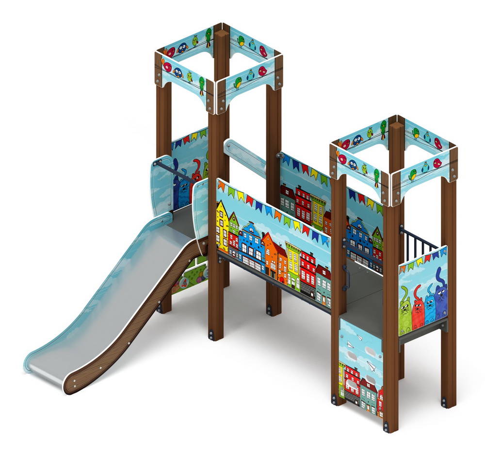 КОРОЛЕВСТВО (коты) детский игровой комплекс ДИК 1.15.06-11 (H=900)