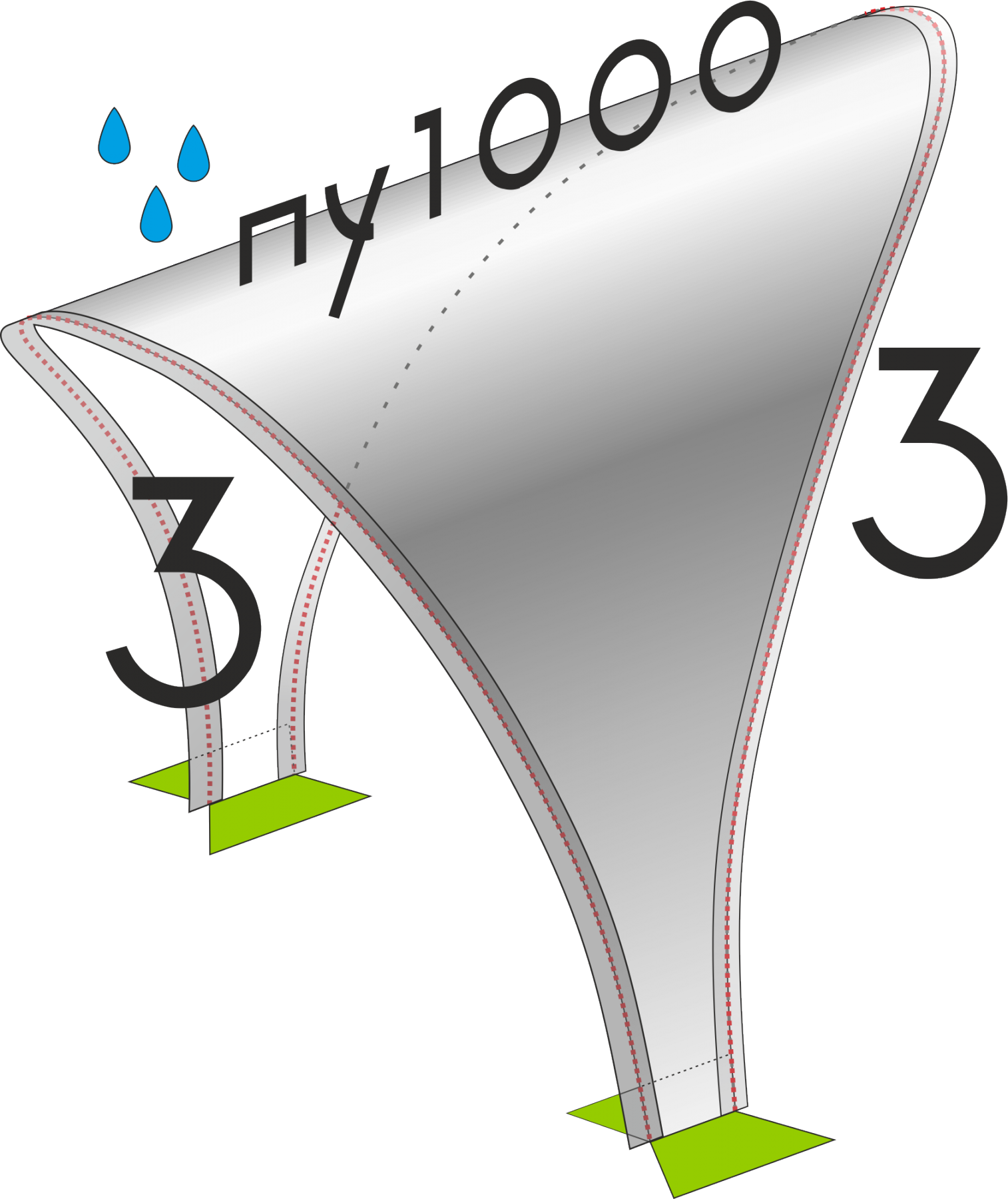 Соединение палаток 3/3 (салатовый, ПУ1000) ЛОТОС
