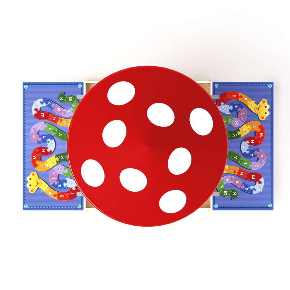 Песочница АЗБУКА с крышкой и грибком ИО 5.01.10-01