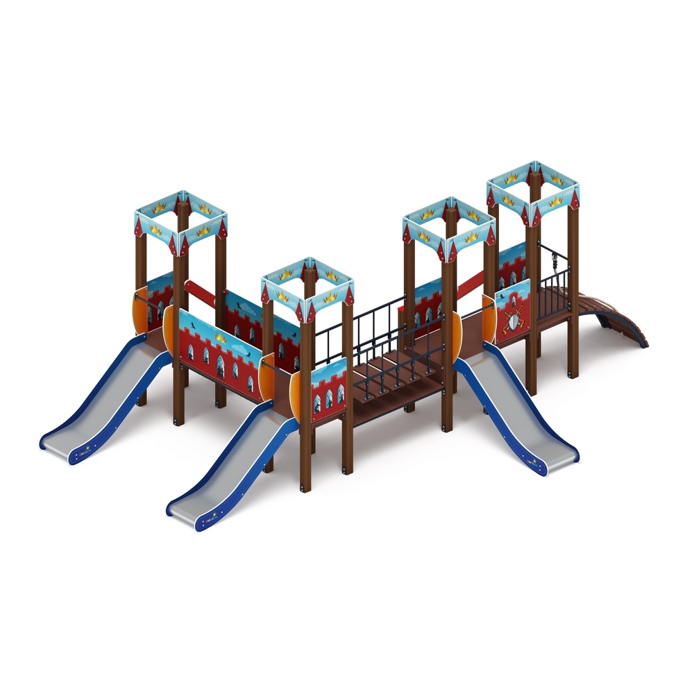 КОРОЛЕВСТВО (красное) детский игровой комплекс ДИК 1.15.04-03 (H=900)