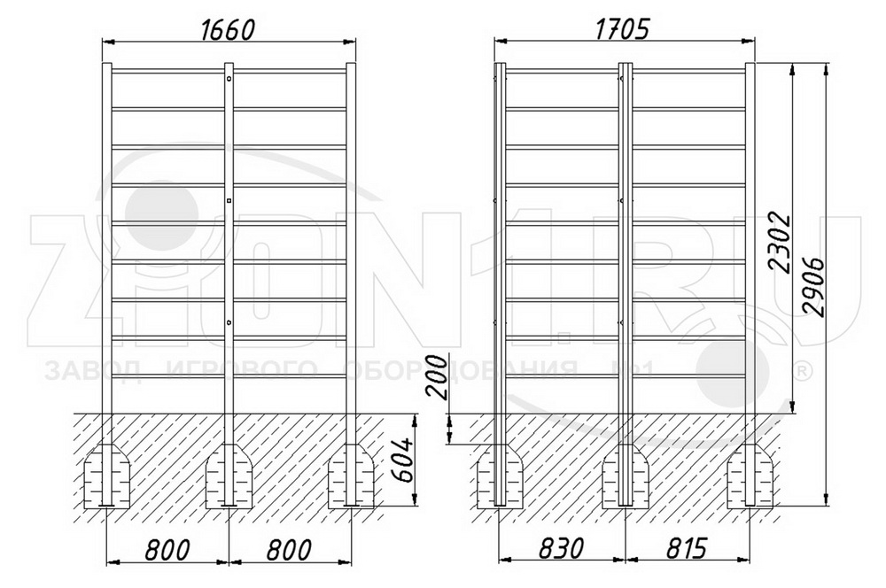 Шведская стенка ZION Уголок 2 (СЭ002)