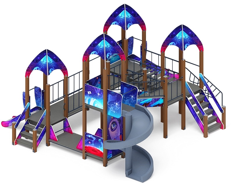 КОСМОПОРТ детский игровой комплекс ДИК 2.14.02-02 (H=750, H=1200, H=2000)