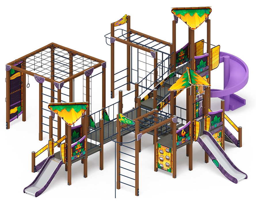 ВОЛШЕБНЫЙ ГОРОД детский игровой комплекс ДИК 2.19.03-01 (H=2000, H=1200, H=900)