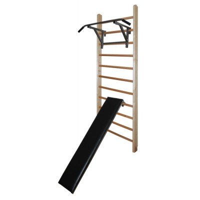 Шведская стенка СБ с турником и доской для пресса