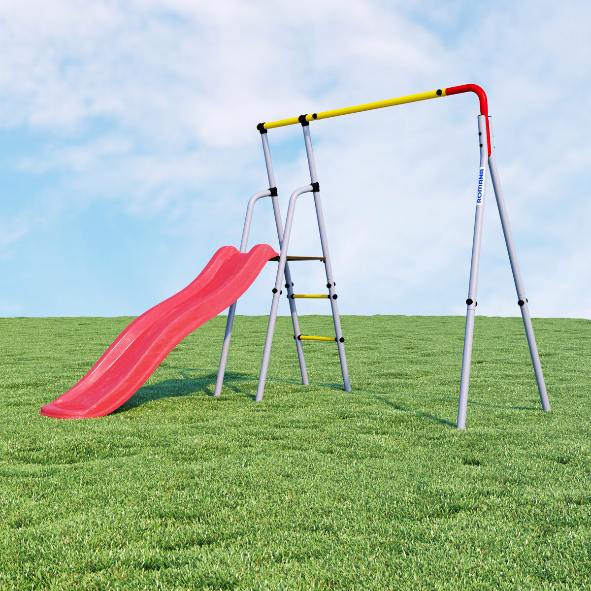 Спортивно-игровой комплекс ROMANA Лето R.103.01.04 ( + Качели пластиковые 1.Д-26.01 + дополнение 1.Д-26.06)