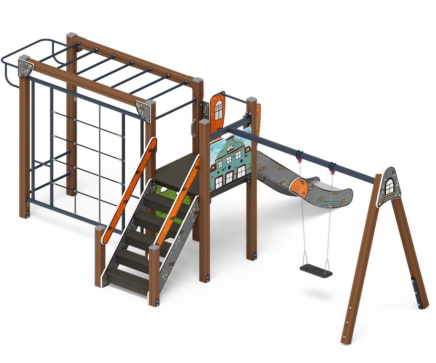 СЧАСТЛИВОЕ ДЕТСТВО (Город) детский игровой комплекс ДИК 2.01.02-01 (Н=1200)