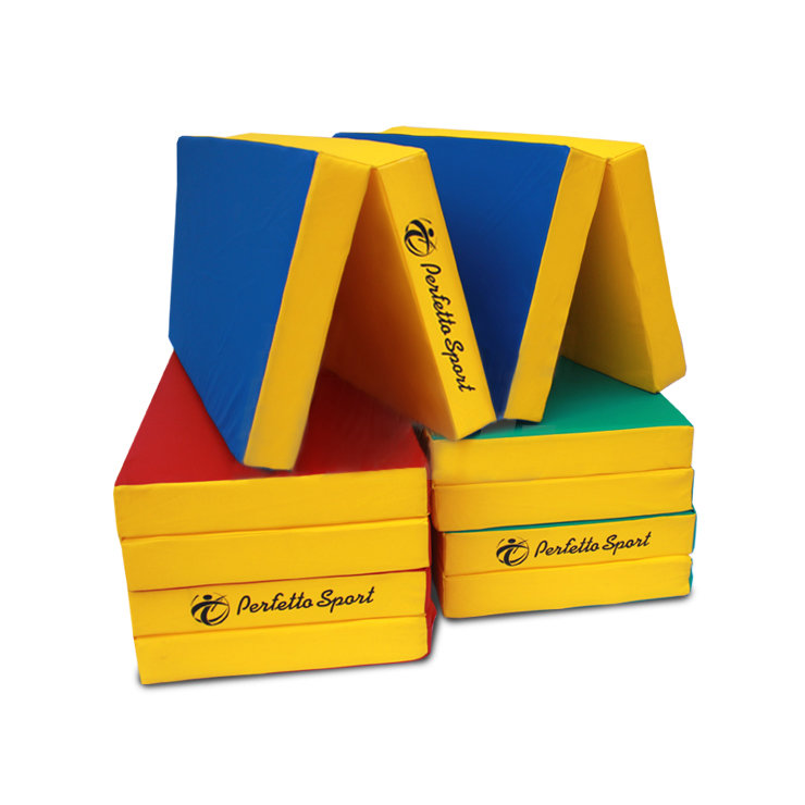 Мат № 5 (100 х 200 х 10) складной 3 сложения PERFETTO SPORT зелёно/жёлтый