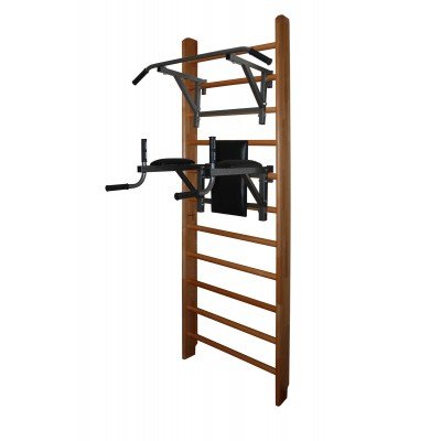 Шведская стенка Бук Стандарт с турником и брусьями-пресс