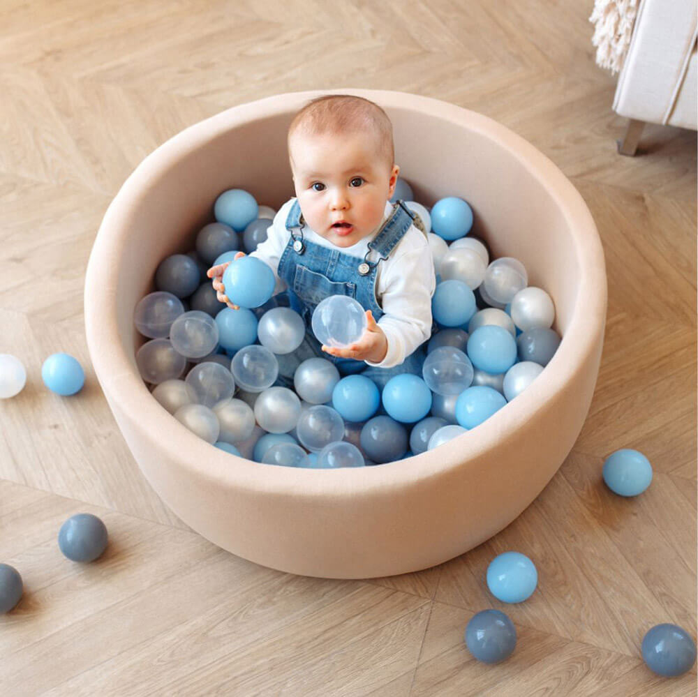 Сухой бассейн EASY Romana ДМФ-МК-02.53.03 (бежевый с серыми шариками, 150 шт.)